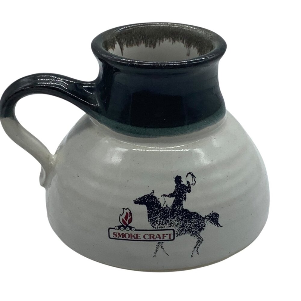 Vintage Smoke Craft Cowboy Western-Themed No Spill Coffee Mug‎ 3.5"x4.5" RARE